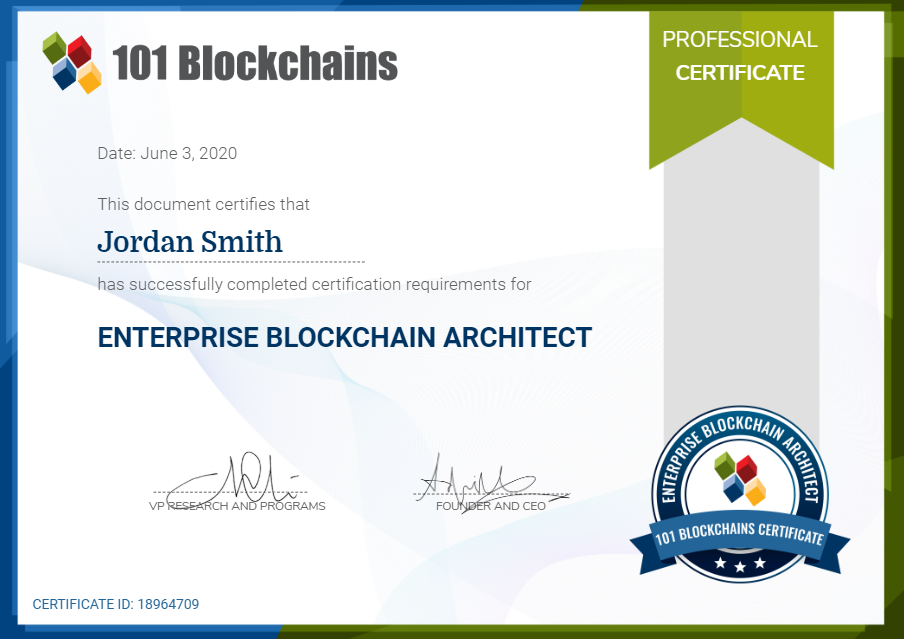 enterprise blockchain architect certification