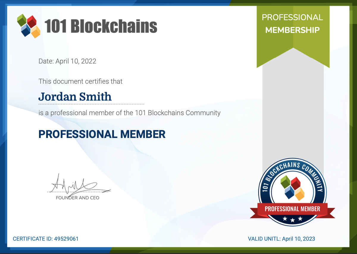 101 Blockchains Member