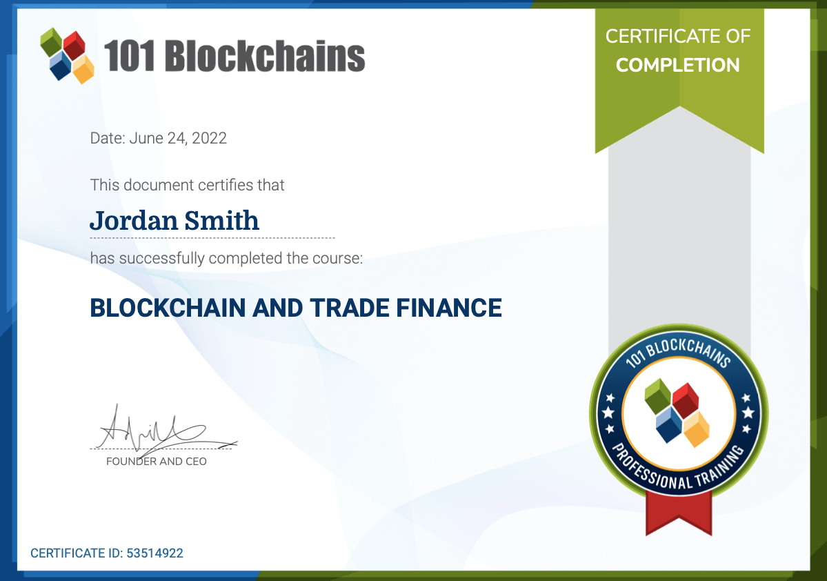 Enterprise Blockchains and Trade Finance Course