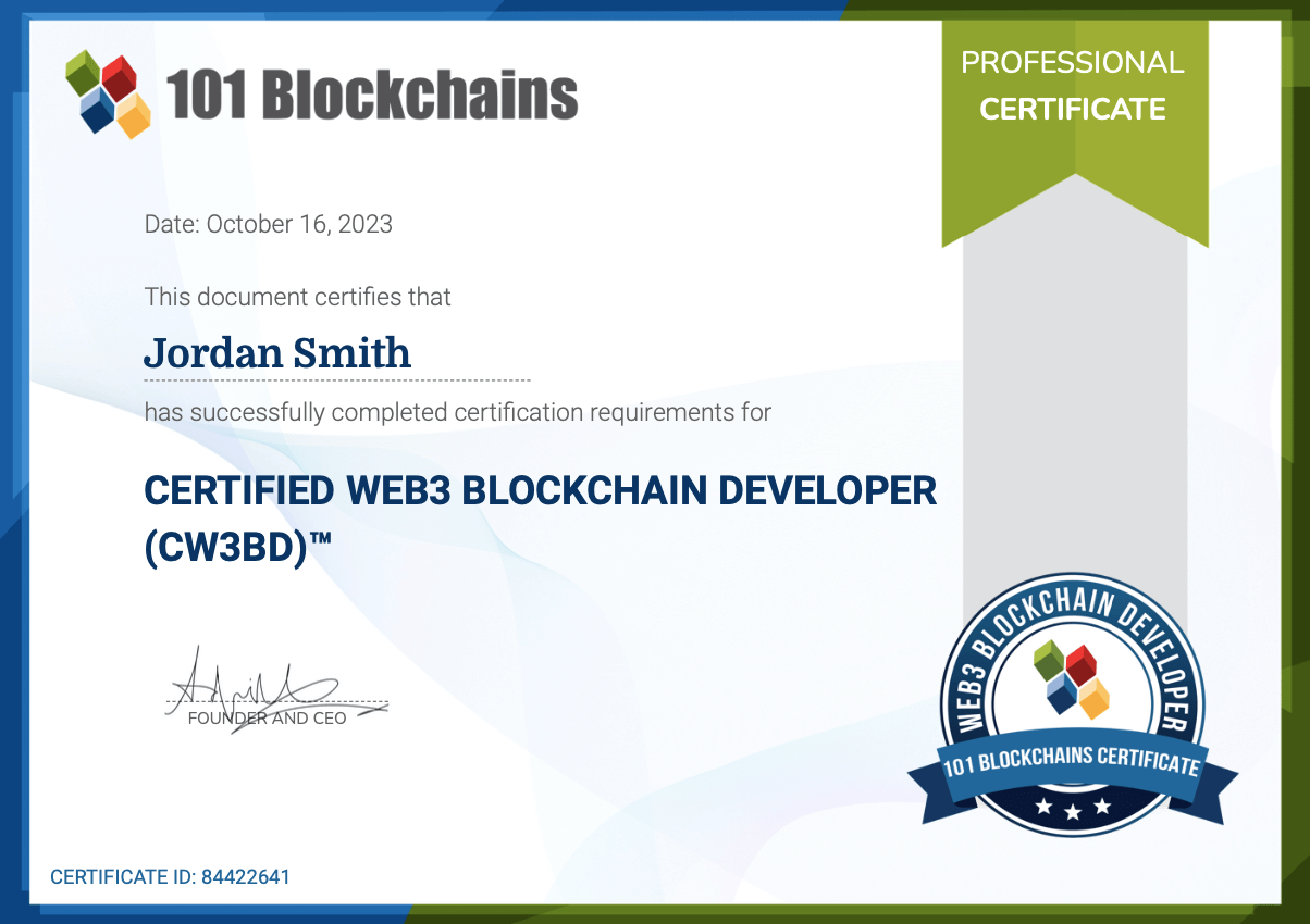 Certified Web3 Blockchain Developer